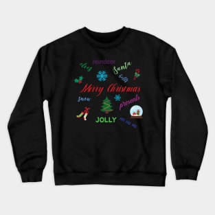 Fun Christmas Word Cloud Crewneck Sweatshirt